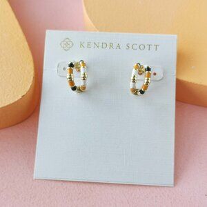 Kendra Scott Gold, Black, and White Hoop Earrings